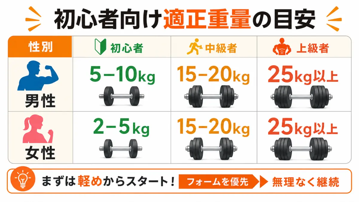ダンベル30kgは初心者に重すぎる?適正重量と選び方を解説