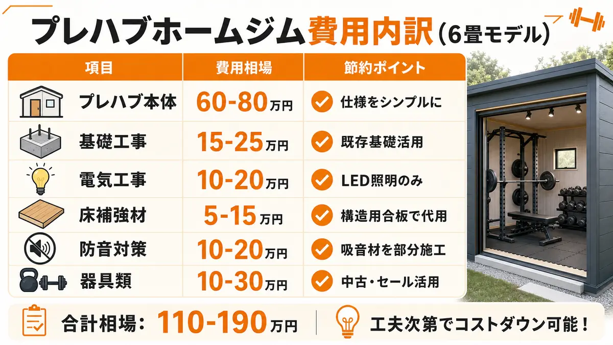 プレハブホームジムの費用相場と建設手順【2025年版】