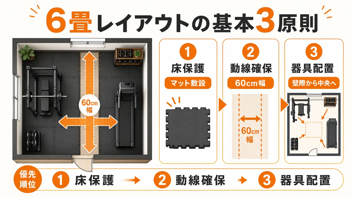 6畳ホームジムのレイアウト完全ガイド│失敗しない配置のコツ