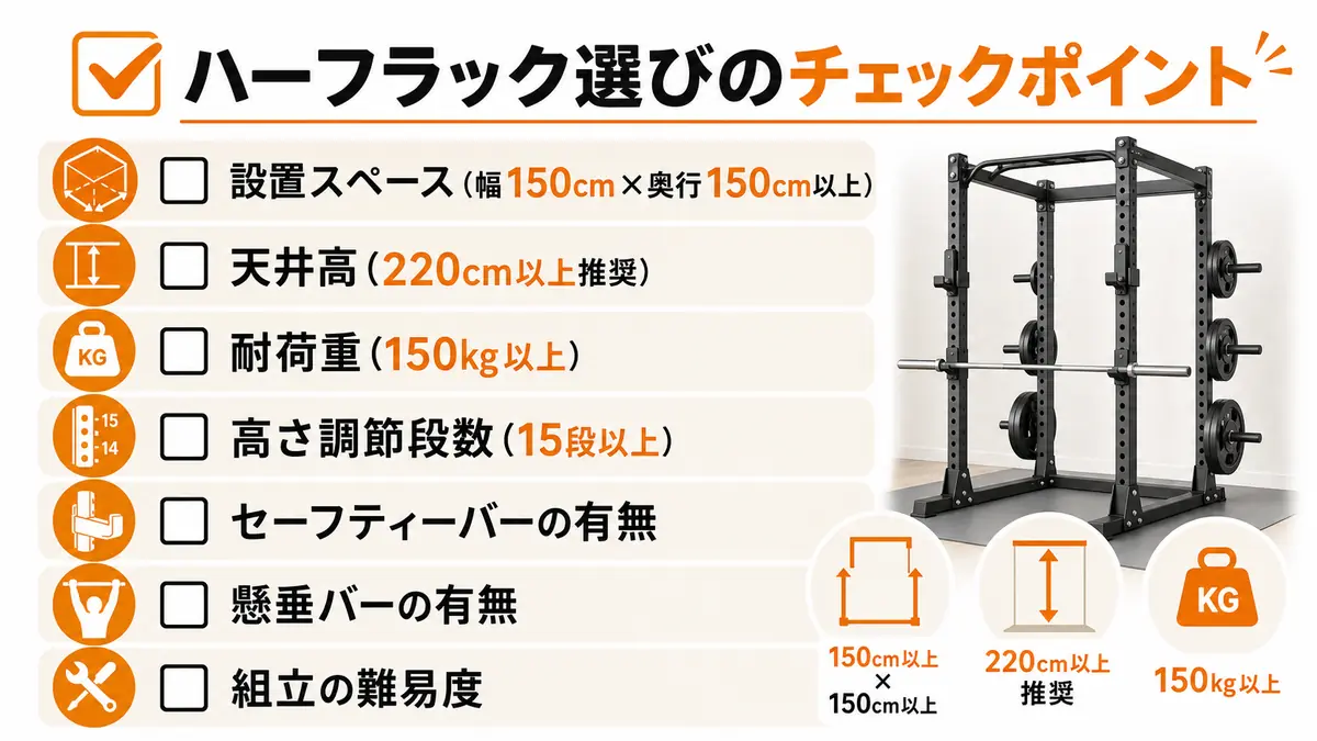 ハーフラック購入前のチェックリスト