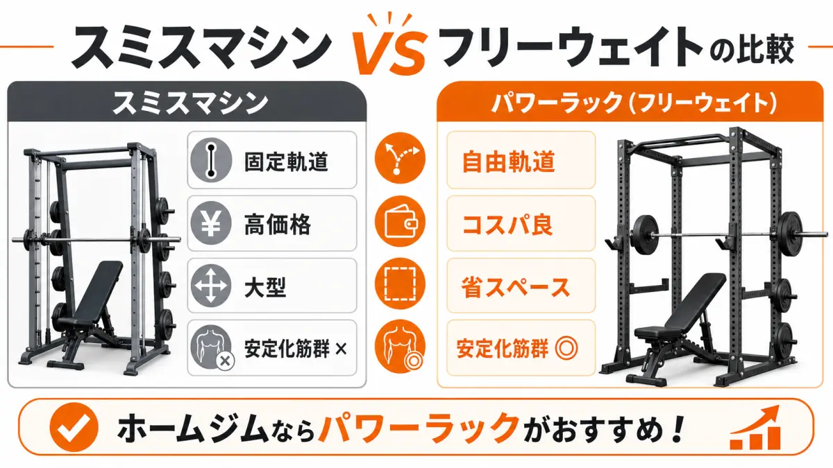 スミスマシンをおすすめしない理由とホームジムに最適な代替案